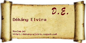 Dékány Elvira névjegykártya